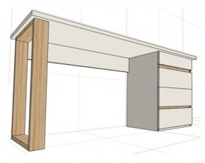 Стол письменный с тумбой 4 ящика (1250) в Нижнем Тагиле - nizhniy-tagil.mebel24.online | фото 2