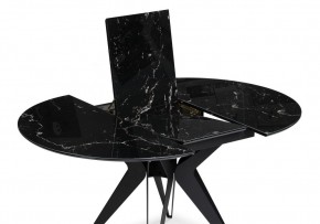 Стол стеклянный Рикла 110(150)х110х76 черный мрамор / черный в Нижнем Тагиле - nizhniy-tagil.mebel24.online | фото 4