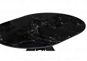 Стол стеклянный Рикла 110(150)х110х76 черный мрамор / черный в Нижнем Тагиле - nizhniy-tagil.mebel24.online | фото 5