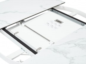 Стол TRENTO 120 HIGH GLOSS STATUARIO Белый мрамор глянцевый, керамика/ белый каркас, ®DISAUR в Нижнем Тагиле - nizhniy-tagil.mebel24.online | фото 3