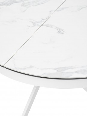 Стол TRENTO 120 HIGH GLOSS STATUARIO Белый мрамор глянцевый, керамика/ белый каркас, ®DISAUR в Нижнем Тагиле - nizhniy-tagil.mebel24.online | фото 4