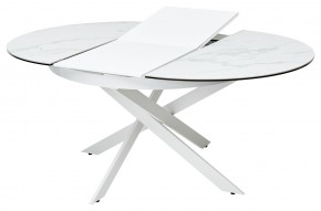 Стол TRENTO 120 HIGH GLOSS STATUARIO Белый мрамор глянцевый, керамика/ белый каркас, ®DISAUR в Нижнем Тагиле - nizhniy-tagil.mebel24.online | фото 5