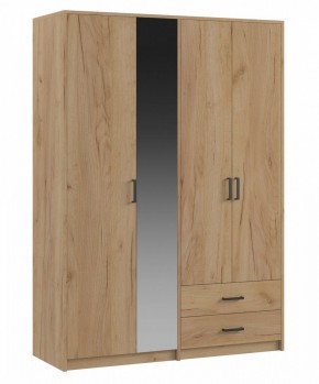 СВЕТЛАНА LOFT Шкаф 4 двери с зеркалом (дуб золотой) в Нижнем Тагиле - nizhniy-tagil.mebel24.online | фото 1