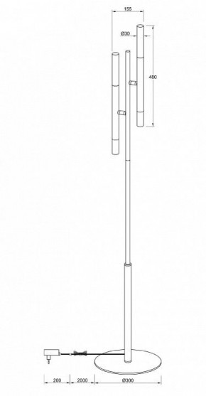 Торшер Maytoni Vigo MOD070FL-02B в Нижнем Тагиле - nizhniy-tagil.mebel24.online | фото 3