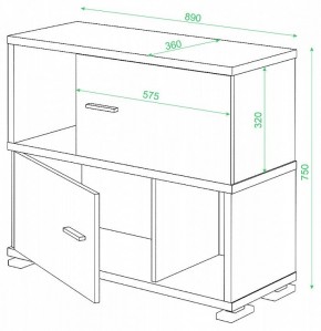 Тумба комбинированная Домино нельсон СБ-30/2 в Нижнем Тагиле - nizhniy-tagil.mebel24.online | фото 2