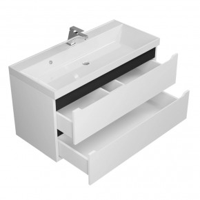 Тумба под раковину Uperwood Tanos 100 см, подвесная, белая/графит в Нижнем Тагиле - nizhniy-tagil.mebel24.online | фото 2