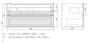 Тумба под раковину Uperwood Tanos 100 см, подвесная, белая/графит в Нижнем Тагиле - nizhniy-tagil.mebel24.online | фото 7