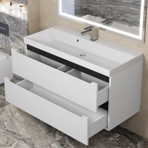 Тумба под раковину Uperwood Tanos 100 см, подвесная, белая/графит в Нижнем Тагиле - nizhniy-tagil.mebel24.online | фото 9