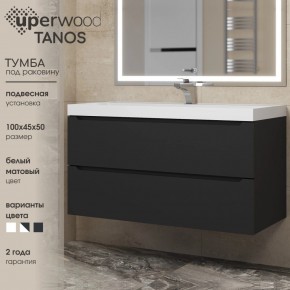 Тумба под раковину Uperwood Tanos 100 см, подвесная, черная матовая в Нижнем Тагиле - nizhniy-tagil.mebel24.online | фото 3