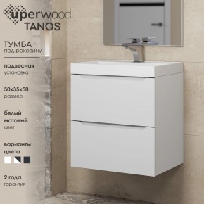 Тумба под раковину Uperwood Tanos 50 см, подвесная, белая матовая в Нижнем Тагиле - nizhniy-tagil.mebel24.online | фото 6