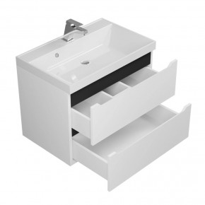 Тумба под раковину Uperwood Tanos 70 см, подвесная, белая/графит в Нижнем Тагиле - nizhniy-tagil.mebel24.online | фото 2