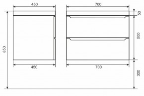 Тумба под раковину Uperwood Tanos 70 см, подвесная, черная матовая в Нижнем Тагиле - nizhniy-tagil.mebel24.online | фото 6