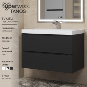 Тумба под раковину Uperwood Tanos 80 см, подвесная, черная матовая в Нижнем Тагиле - nizhniy-tagil.mebel24.online | фото 3