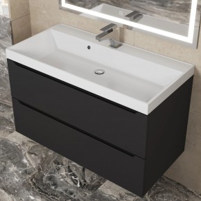 Тумба под раковину Uperwood Tanos 90 см, подвесная, черная матовая в Нижнем Тагиле - nizhniy-tagil.mebel24.online | фото 11