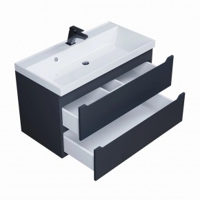 Тумба под раковину Uperwood Tanos 90 см, подвесная, черная матовая в Нижнем Тагиле - nizhniy-tagil.mebel24.online | фото 2