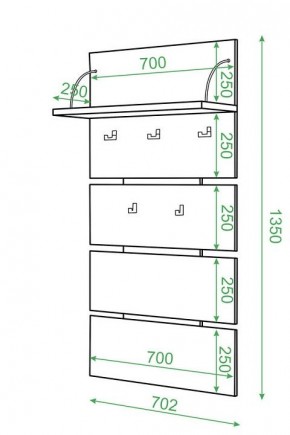 Вешалка настенная Домино нельсон СТ-50 в Нижнем Тагиле - nizhniy-tagil.mebel24.online | фото 2